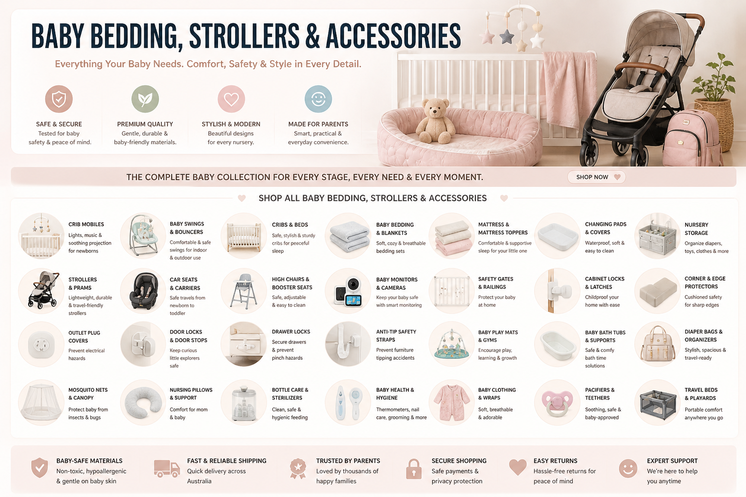 Baby Bedding | Strollers | Accessories