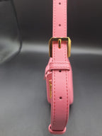 Charles & Keith Koa Leather Push-Lock Top Handle Bag Pink