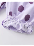Children's Polka Dot Ruffle Sleeve Top & Shorts Set