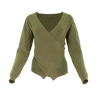 FAUX WRAP SWEATER