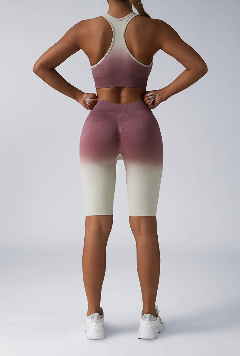 Seamless Women's Activewear Sets – 2-Piece Crop Top & High Waist Shorts/Leggings
