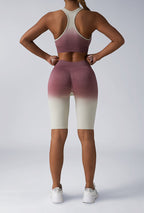 Seamless Women's Activewear Sets – 2-Piece Crop Top & High Waist Shorts/Leggings