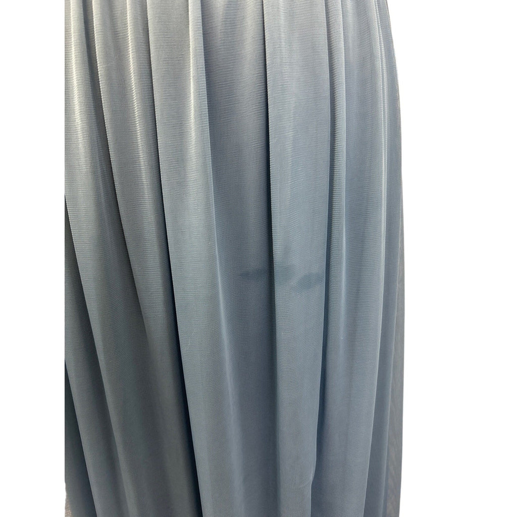 David's Bridal Womens Size 0 Long Sleeve Lacy Blue Long Bridesmaid's Dress