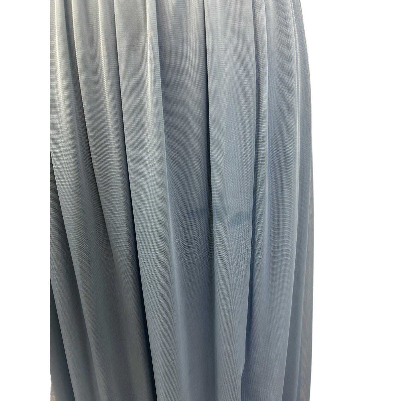 David's Bridal Womens Size 0 Long Sleeve Lacy Blue Long Bridesmaid's Dress