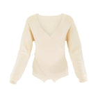 FAUX WRAP SWEATER