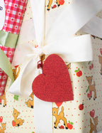 Red Glitter Heart Hangtag - Set of 10