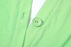 New Mint green Single Breasted open Back Slim Fit Dress for women