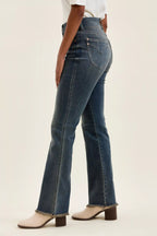 Judy Blue High Waist Double Button Frayed Hem Jeans