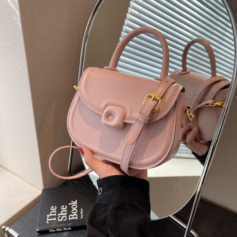 Minimalist Round PU Leather Crossbody Bag