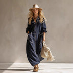 Women's Solid-Color Pullover Jumpsuit – Elegant Commuter Full-Length
