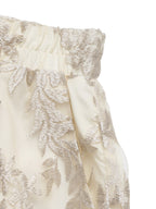Lace Scalloped Hem Elastic Waist Shorts