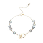 Natural Female Strawberry Gold Crystal Aquamarine Bracelet
