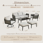 Outdoor Patio Furniture Set with Swivel Chair and Table