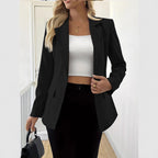 Long-Sleeve Single-Button Jacket – 4 Colors, S–3XL