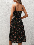 🌸 Women's Polka Dot Suspender Maxi Dress – Summer Elegance with a Flirty Twist