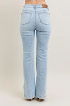 Judy Blue Full Size Tummy Control Vintage Wash Side Slit Slim Boot Jeans Plus Size