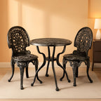 Cast Aluminum Patio Bistro Set With Umbrella Hole Outdoor