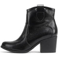 Soda Womens Size 7 Black Faux Leather 2.5" Heel Embroidered Western Cowboy Boots
