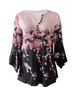 🌸 Asymmetrical Spike Button 3/4 Sleeve T-Shirt – Effortless Chic