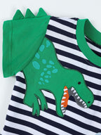 Children's Dinosaur Striped Short Sleeve T-Shirt