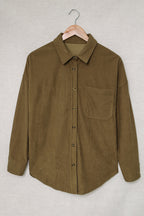 Pink Corduroy Button Pocket Shirt