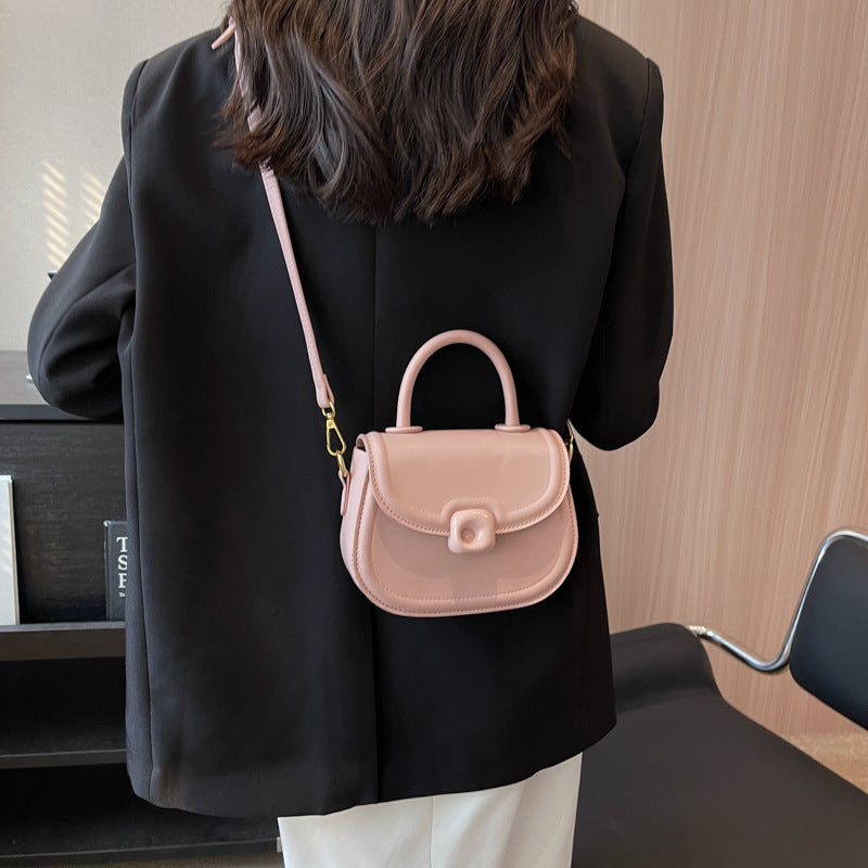 Minimalist Round PU Leather Crossbody Bag