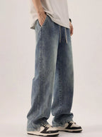 Men's Regular and Plus Size Vintage Wash Loose Fit Jeans