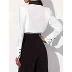 Women’s Black White Colorblock Shirt
