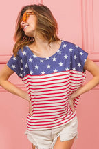 BiBi Star Rpinted with Stripe Combo Top