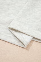 Beige Plus Size Contrast Denim Patchwork Cuffed Sleeve Polo Tee