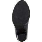 FSJ Womens Size 8 Black 4" Chunky Heel Ankle Boots Round Peep Toe Back Zip Shoes