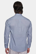 Premium Cotton Pattern Dress Shirt (Executive Blue)