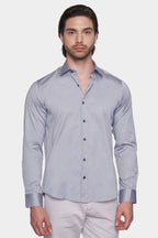 Premium Cotton Dress Shirt (Sterling Silver)