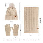 Women's Winter Warm Riding Ear Protection Knitted Hat Scarf Gloves