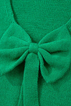 Black Bow Backless Bubble Sleeve Sweater