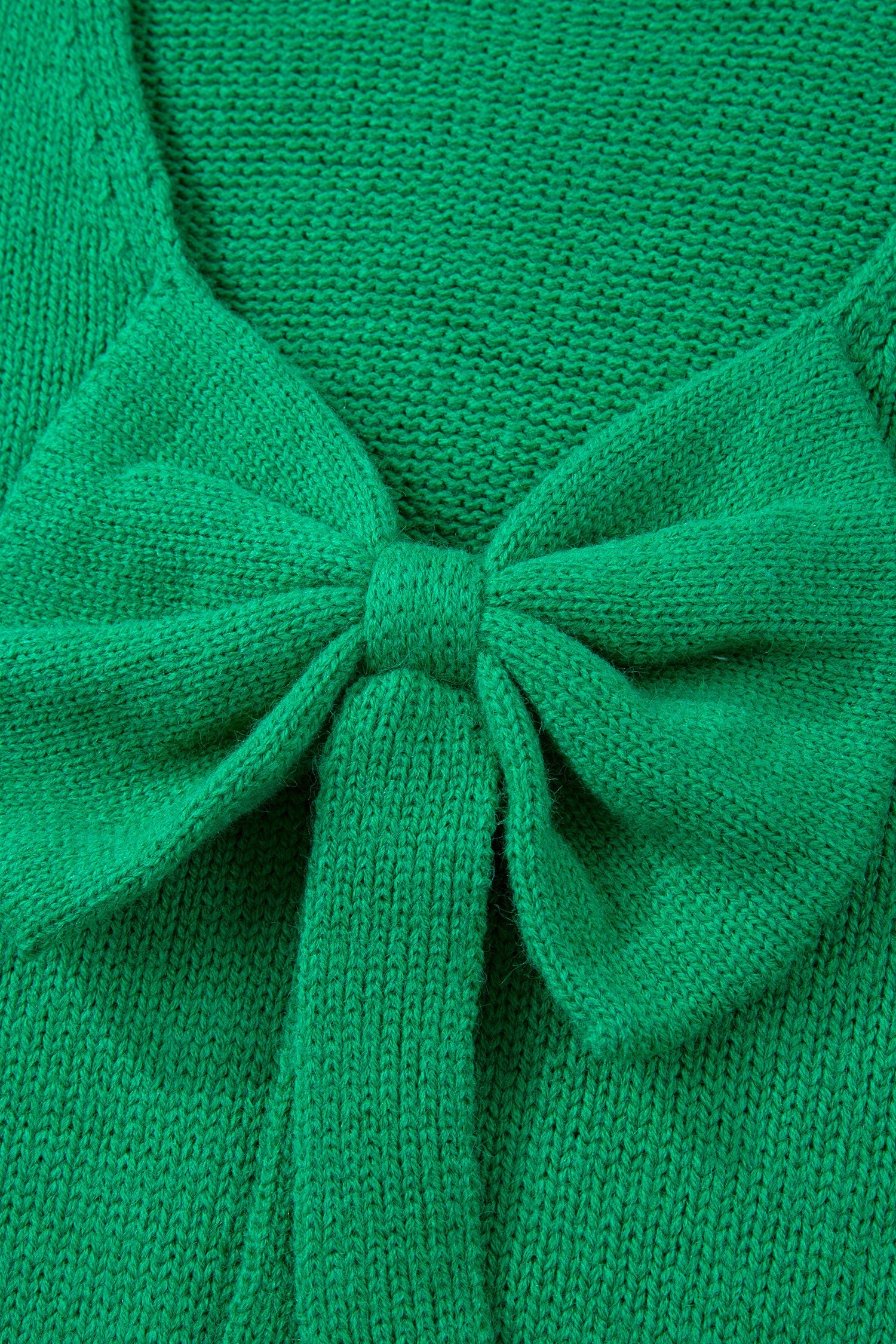 Black Bow Backless Bubble Sleeve Sweater