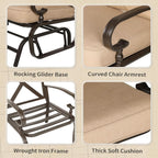 Five Piece Outdoor Metal Patio Furniture Conversation Set