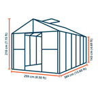[08X12FT] Heavy-Duty Polycarbonate Outdoor Greenhouse With Aluminum Frame And Sliding Doors (SAK90426)