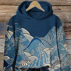 Women’s Printed Hooded Long Sleeve Pullover Sweatshirt