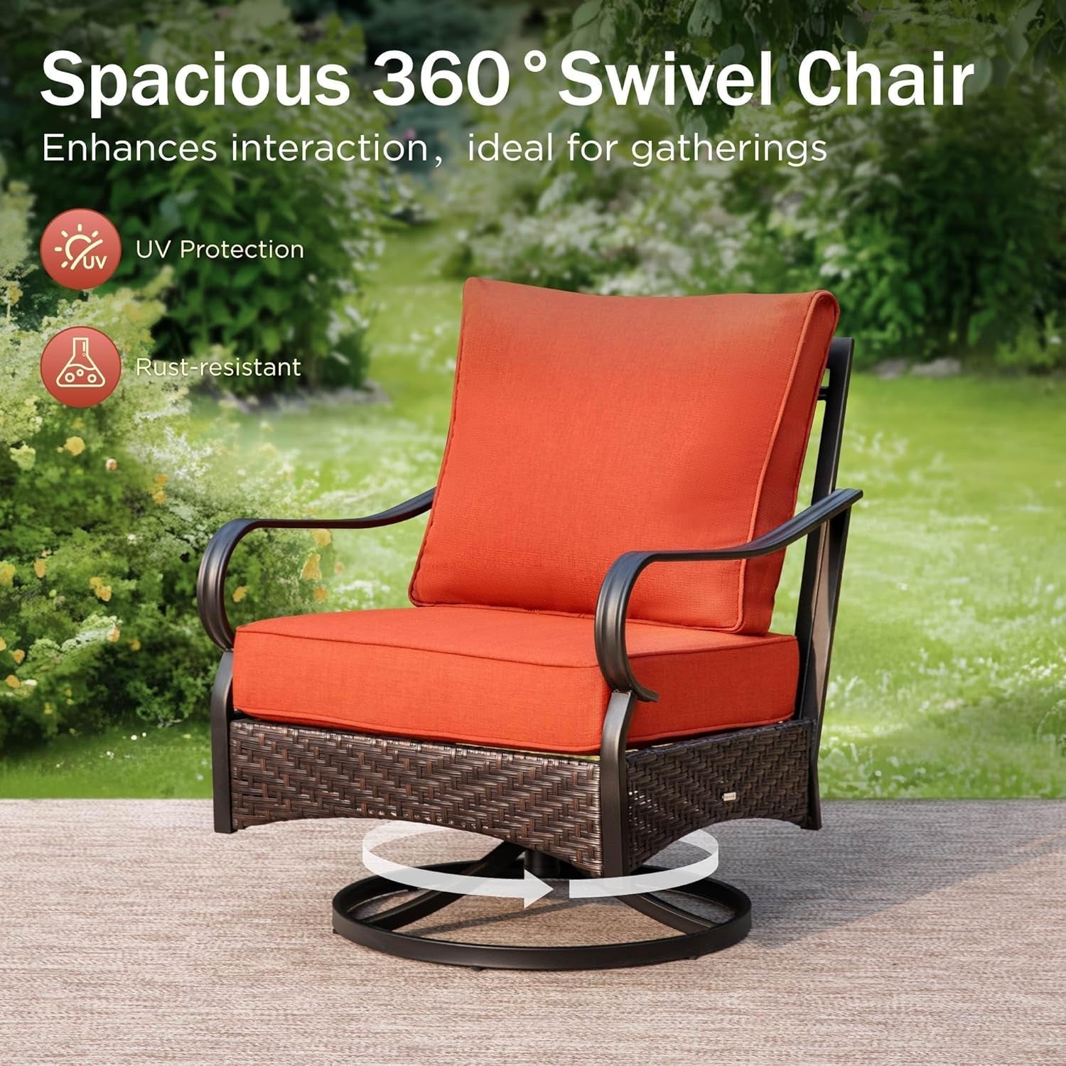 Patio Furniture Set with Fire Pit Table and Cushions