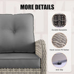 Patio Swivel Rocking Chair Set with Fire Pit