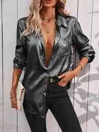 Satin Minimalist Long Sleeve Shirt