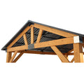 [09X11FT] Heavy-Duty All-Weather Hardtop Wooden Carport Gazebo With Galvanized Steel Roof (SAK39187)