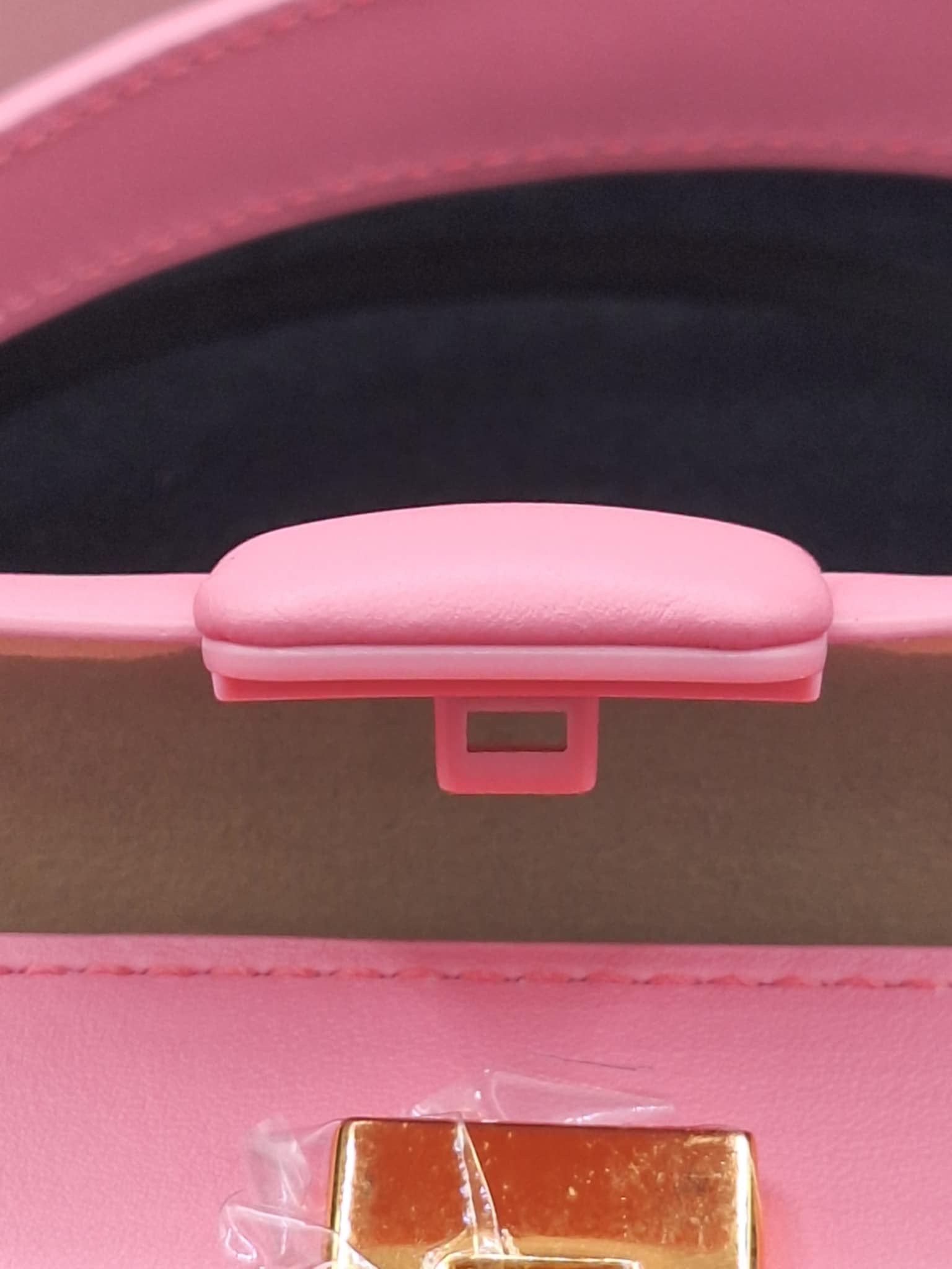 Charles & Keith Koa Leather Push-Lock Top Handle Bag Pink