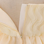 Pleated Puff Sleeve Umbrella Princess Dress