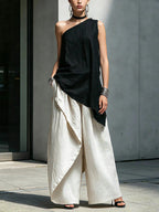 Women's One-Shoulder Asymmetric Sleeveless Top