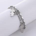 Cartoon Character Titanium Steel Ball Figaro Chain Double Layer Bracelet