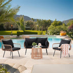 Stylish Four Piece Outdoor Wicker Patio Furniture Set