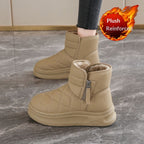 Women’s Warm Fleece-Lined Snow Boots – Casual Winter Anti-Slip Ankle Boots