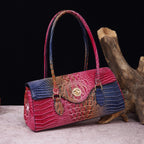 Crocodile Embossed Shoulder Tote Bag